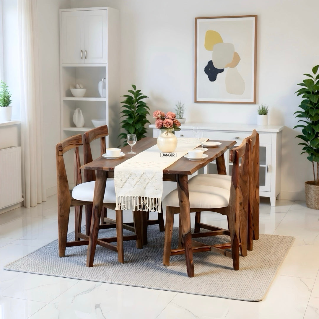 Darker Live edge Dining Table Set