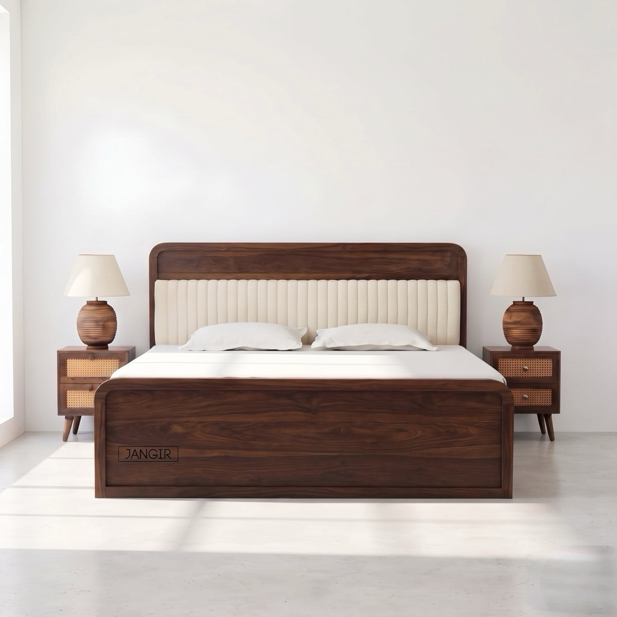 Liner Sheesham Wood Storage Bed