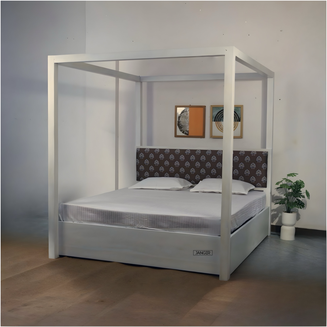 Upgrade your bedroom with our the sturdy, stylish Reir Sheesham Poster Bed! Shop Sheesham wood made queen and king size four poster beds near you in Bangalore!