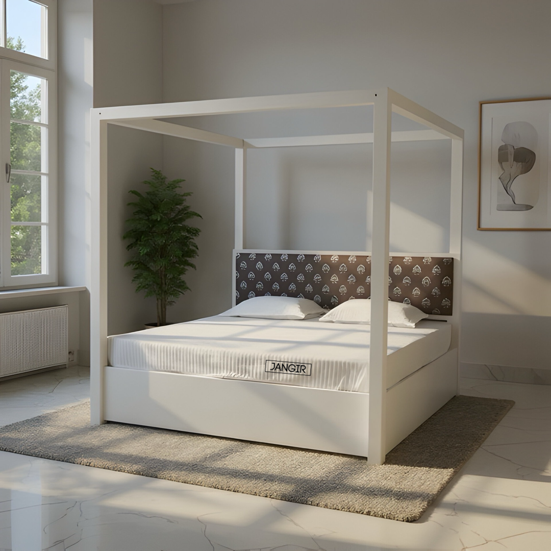 Upgrade your bedroom with our the sturdy, stylish Reir Sheesham Poster Bed! Shop Sheesham wood made queen and king size four poster beds near you in Bangalore!