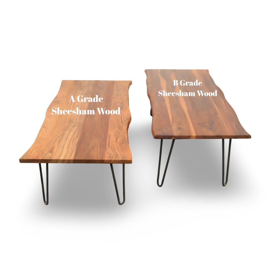 Upgrade your living room with the Wire Premium Live Edge Coffee Table! Shop today Stylish and sturdy wooden center tables near you in Bangalore