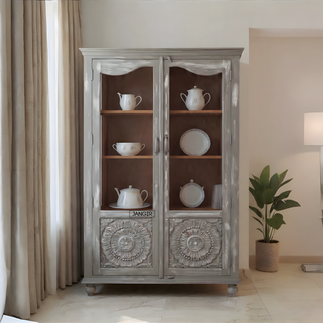 Ramgarh Carved Rustic Crockery Unit