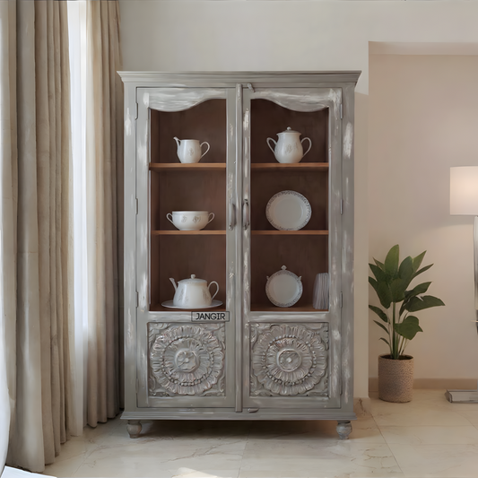 Ramgarh Carved Rustic Crockery Unit