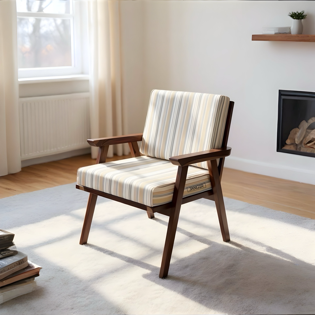 Enhance your home with our Venus Solid Wood Arm Chair, crafted from Sheesham wood & premium upholstery. Buy Easy Chair And Sofa Chair near you in Bangalore