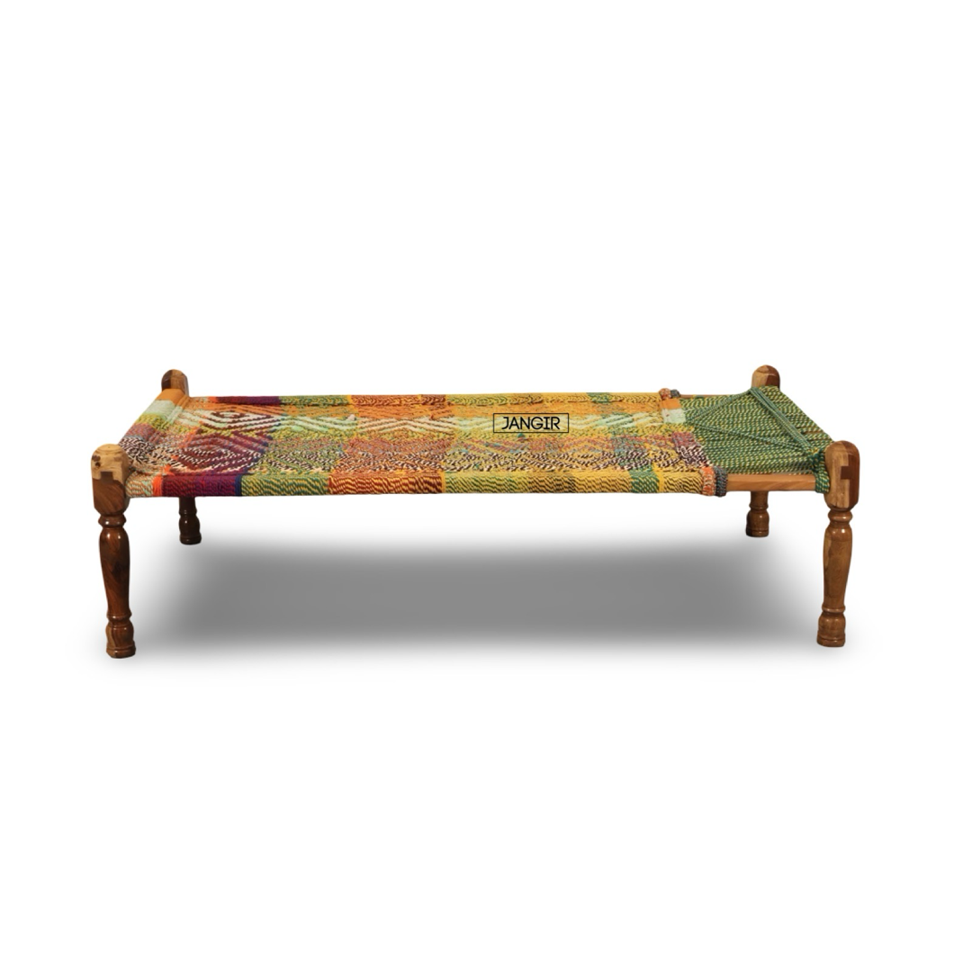 Discover our Multi Colour Charpai, made with sheesham wood. Buy authentic Rajasthani designs wooden charpai bed and Khatiya online near you at best price!