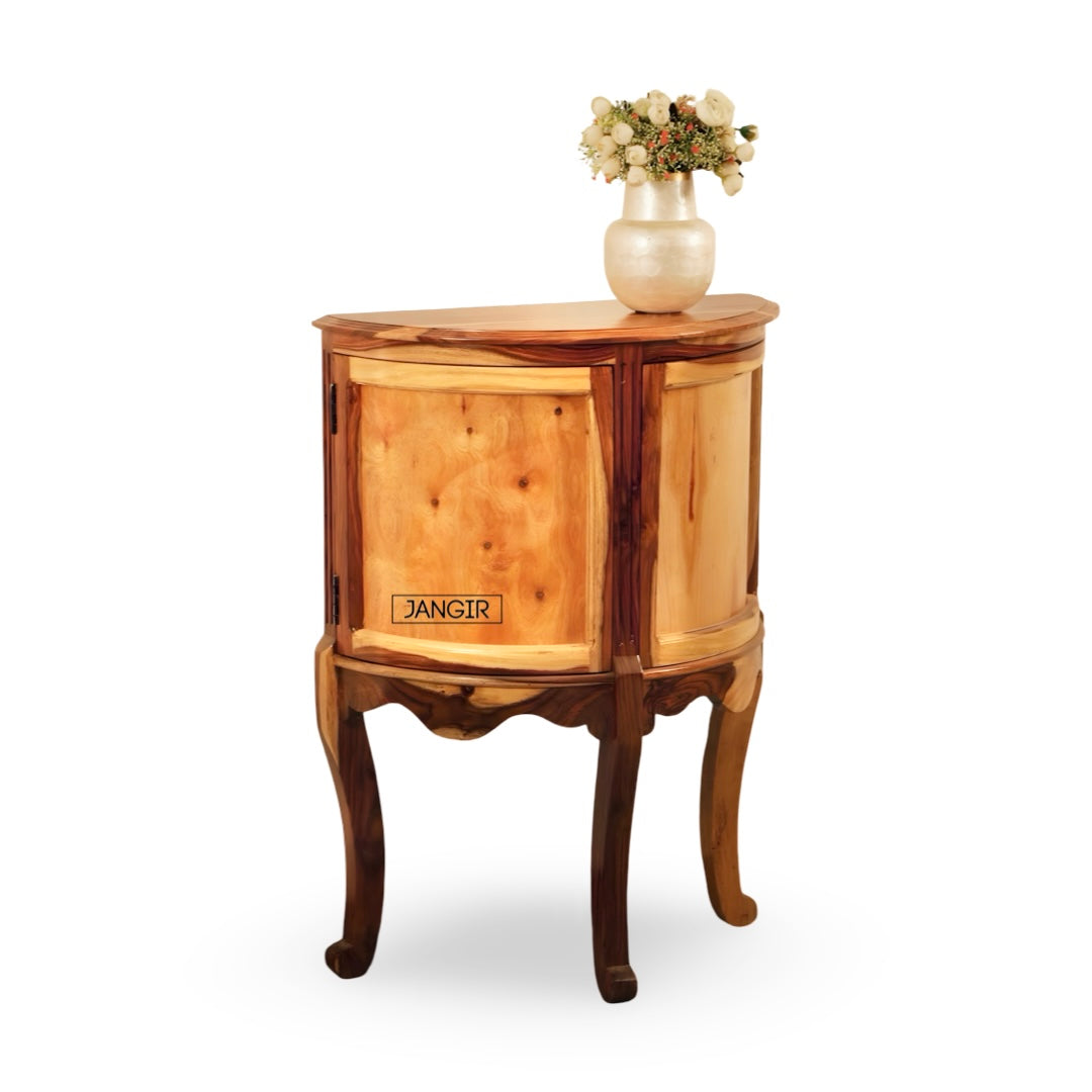 Add charm in living room with our sheesham wood Half Moon Rustic Wood Console Table. Buy console table with storage for entryway, hallway near you in Bangalore