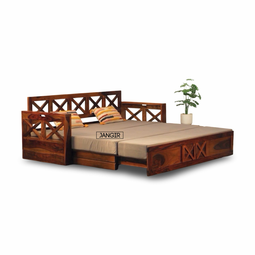 Max Sheesham Wood Sofa cum Bed.