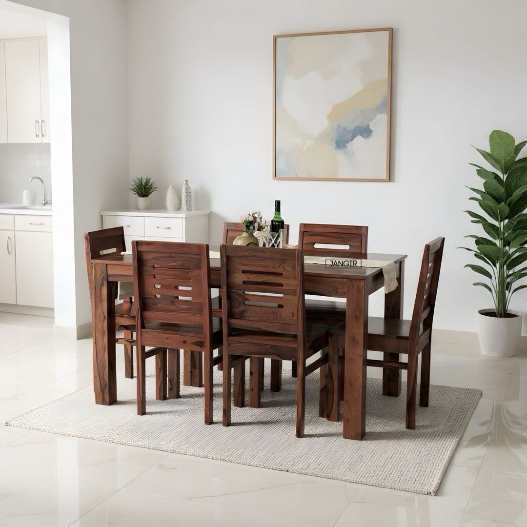 Apple Dining Table Set is perfect for any dining room, crafted with sheesham wood. Buy modern & budget friendly Dining table for your space in Bangalore !