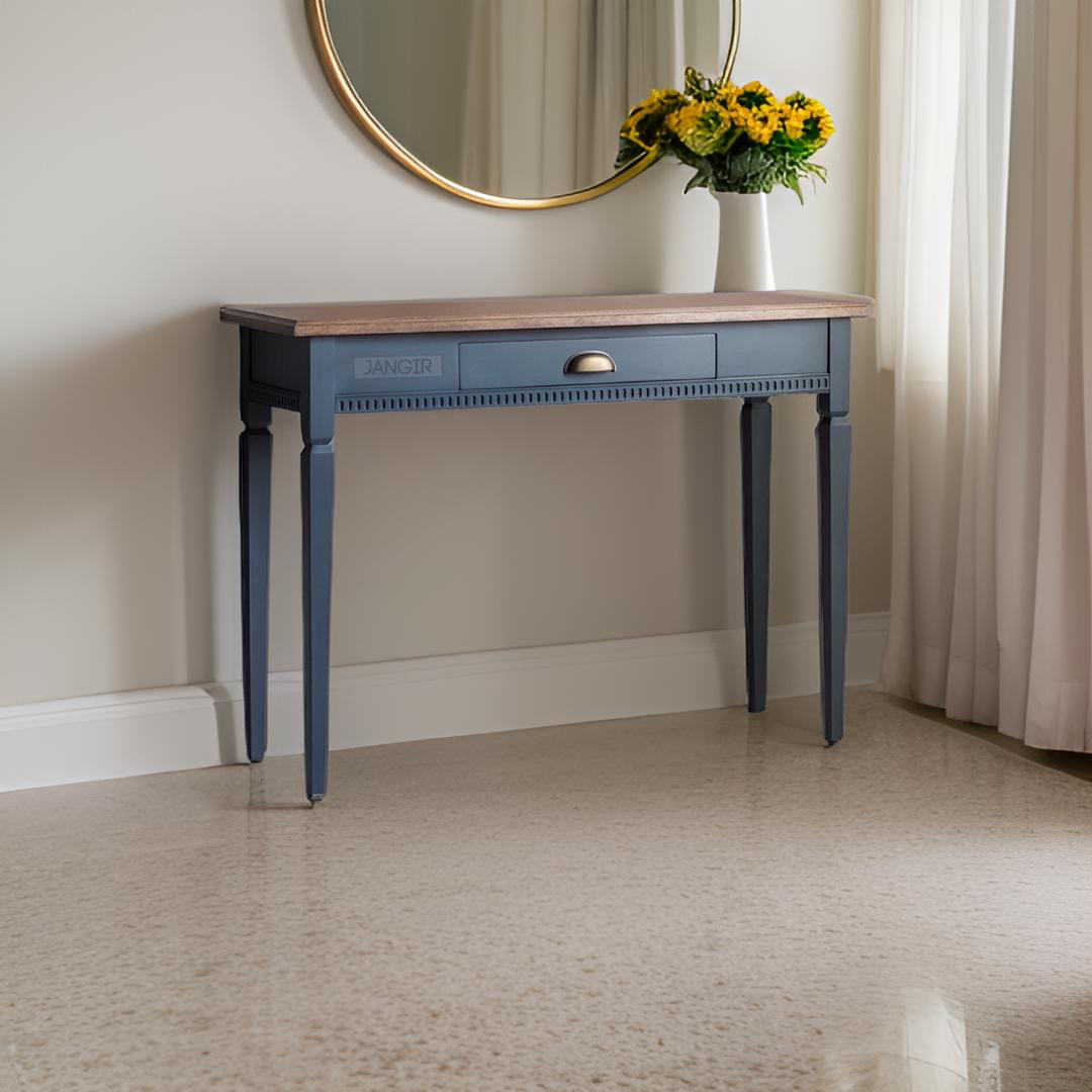 Rustic Silk Blue Console Table: Wooden Console Table