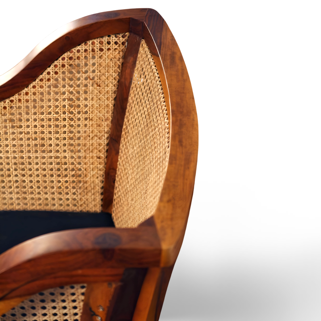 Discover the charm of natural wicker craftsmanship in our elegant cane chairs for living room, made with sheesham wood. Enjoy unmatched comfort and style for a timeless addition to your home decor!