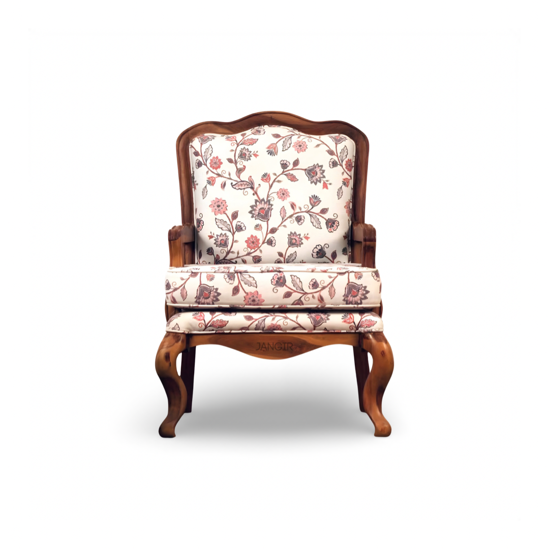 Upgrade your Living room with our sheesham wood French Solid Wood Living Room Chair. Buy Wooden  accent chair for your living room near you in Bangalore !