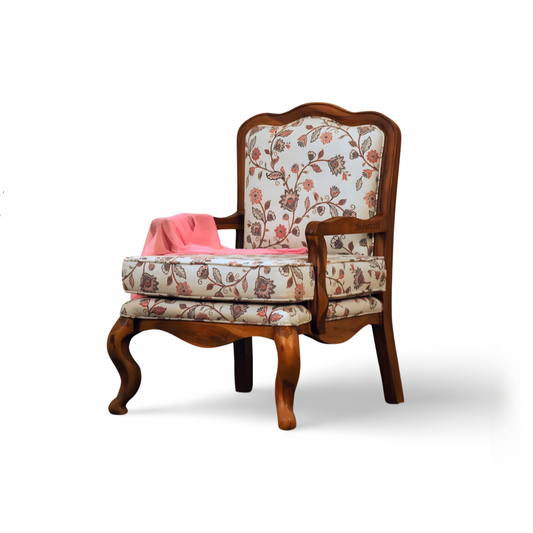 Upgrade your Living room with our sheesham wood French Solid Wood Living Room Chair. Buy Wooden  accent chair for your living room near you in Bangalore !