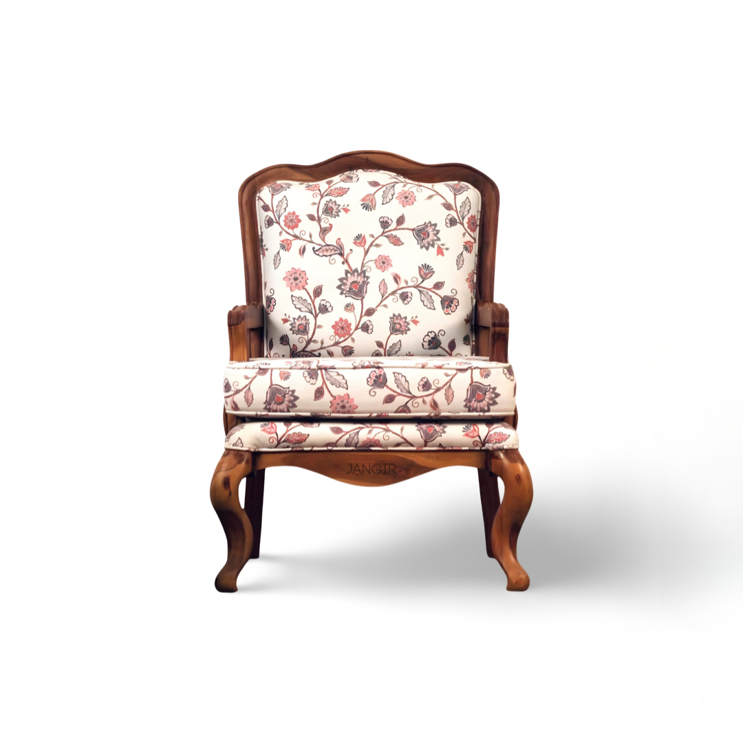 Upgrade your Living room with our sheesham wood French Solid Wood Living Room Chair. Buy Wooden  accent chair for your living room near you in Bangalore !