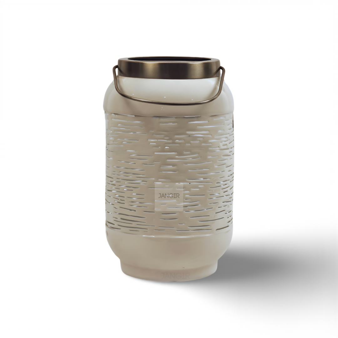 Pearl White Grill Candle Lantern