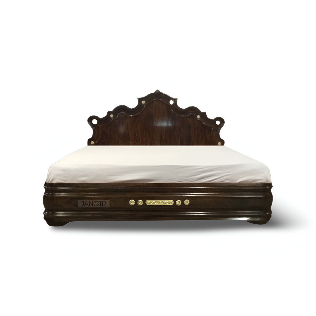 Jaipuri Maharaja Carved Bed: Antique Carving Wooden Bed