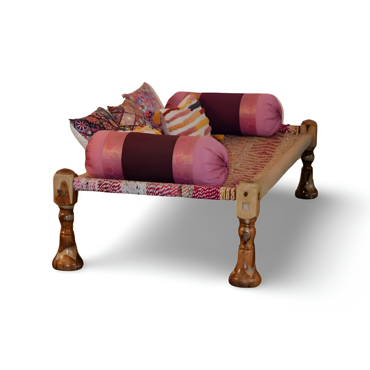 Natural Jute Weave Charpai Bed | Wooden Charpai Khatiya