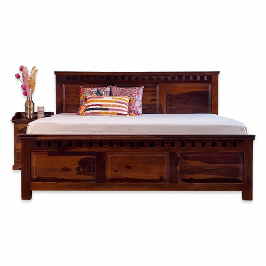 Looking for a spacious and durable bed? Our stunning selection of storage beds made from sheesham wood  near you in Bangalore. Stylish king and queen size options with ample storage space, Shop now!