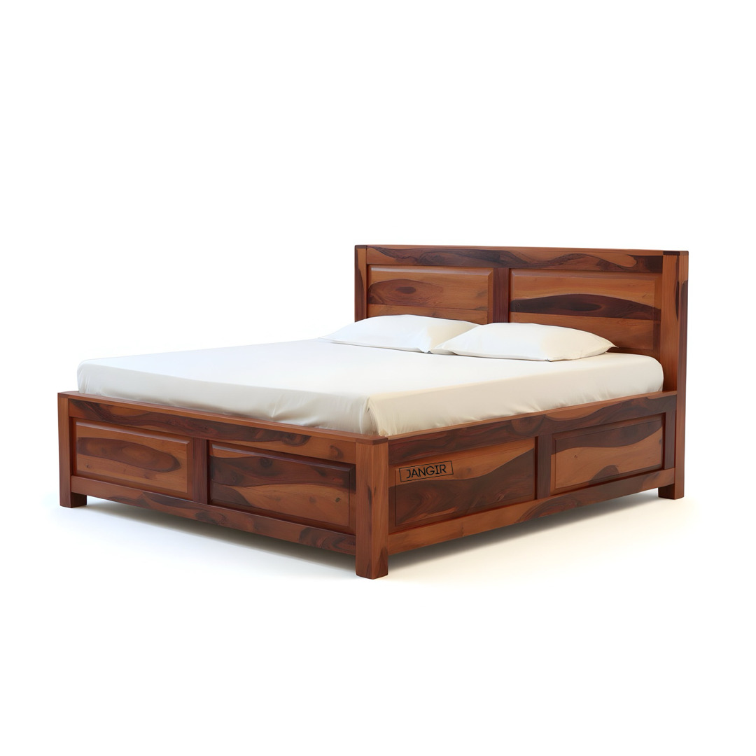 Discover the Dalla Sheesham Wood Storage Bed.  durable, elegant, available in king & queen sizes with storage. Shop now for best prices near you in Bangalore