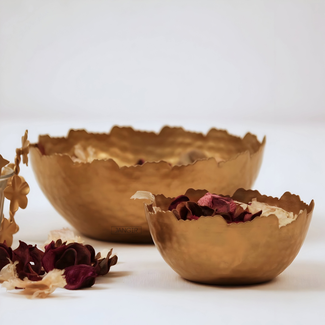 Hammered Gold Bowl Set