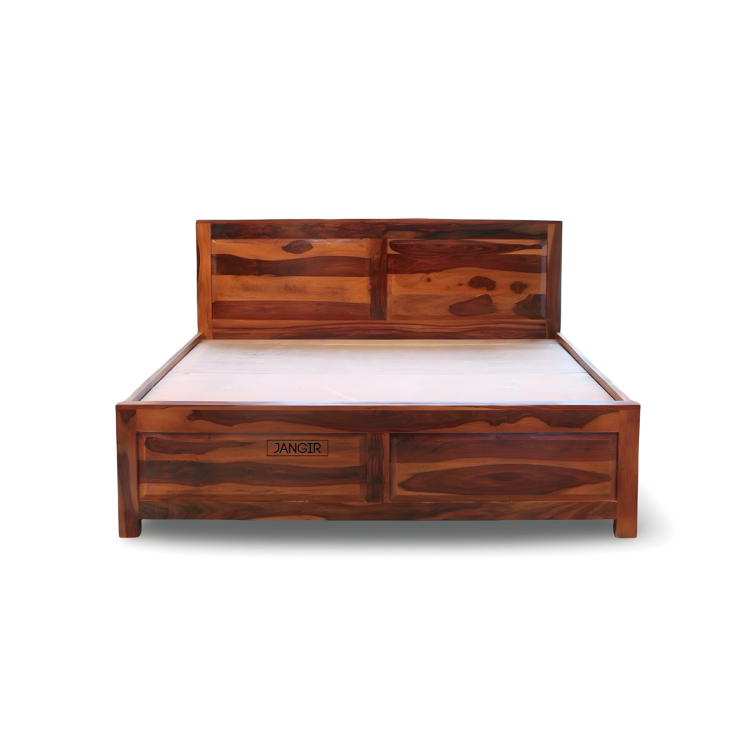 Discover the Dalla Sheesham Wood Storage Bed.  durable, elegant, available in king & queen sizes with storage. Shop now for best prices near you in Bangalore