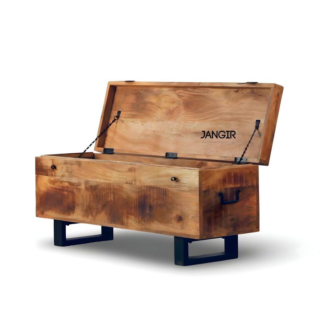 Discover the Larson Solid Wood Trunk Coffee Table, mango wood made design with ample storage. Shop wooden trunk table near you in Bangalore