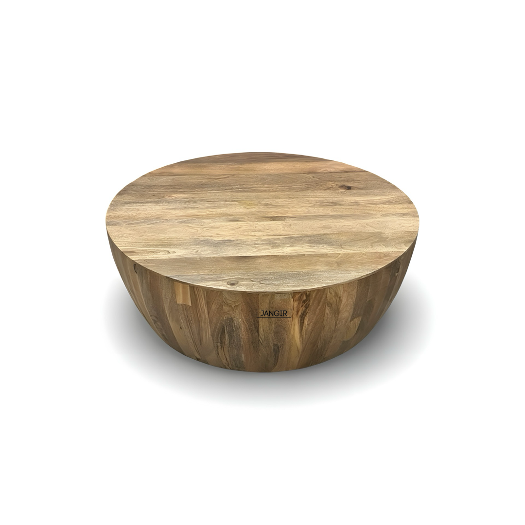 Discover the Hollow Round Coffee Table—durable mango wood, modern design. Elevate your living room now with lasting elegance. Shop near you in Bangalore