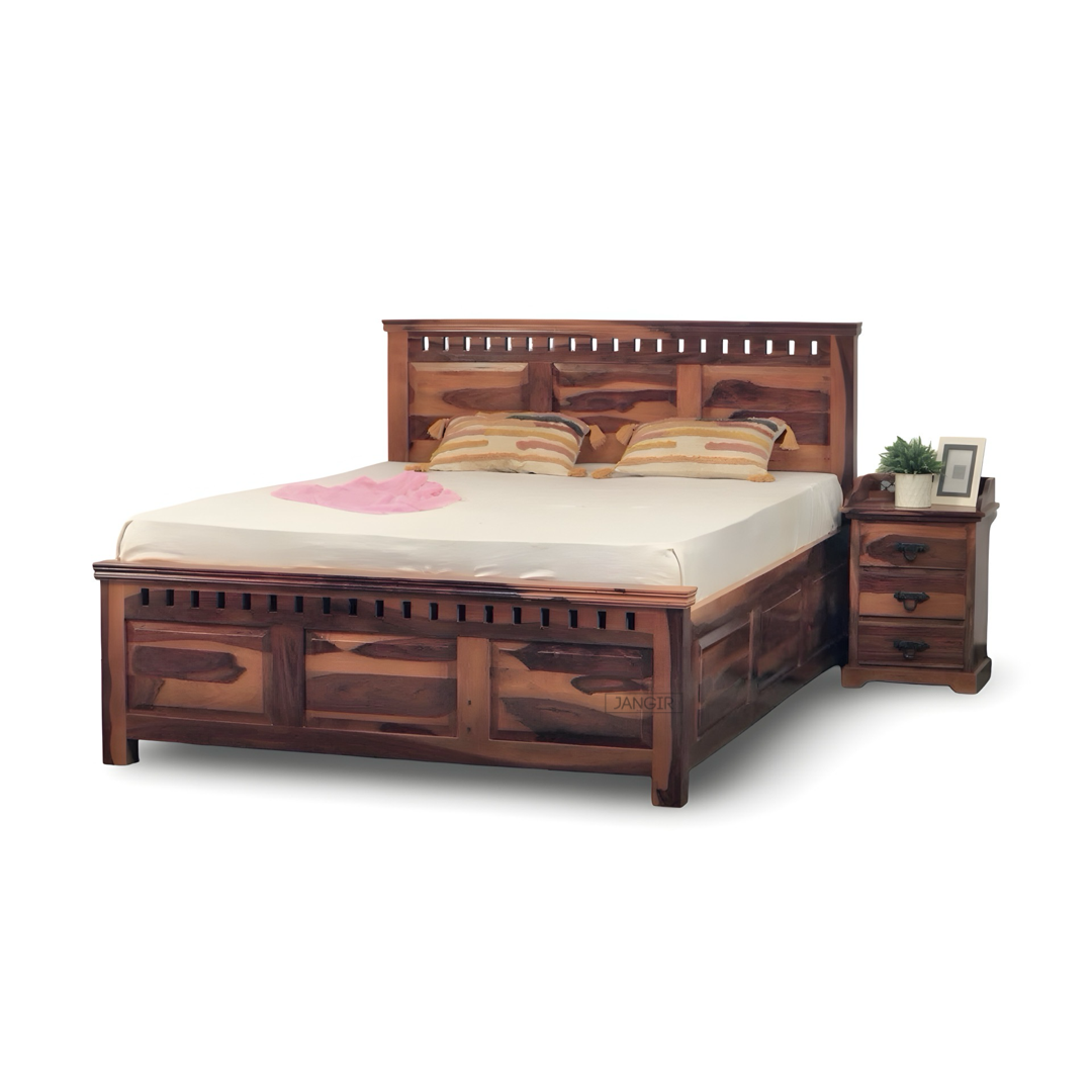 Upgrade your bedroom with our Solid wood kuber storage bed, made from sheesham wood. Shop Stylish king and queen size double beds near you in Bangalore !
