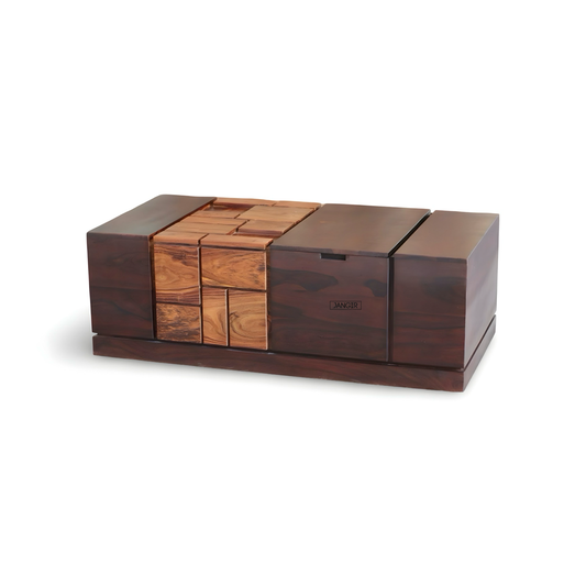 Discover our elegant Sheesham wood unique modern style coffee table with ample storage. Buy modern and stylish wooden coffee table near you in Bangalore