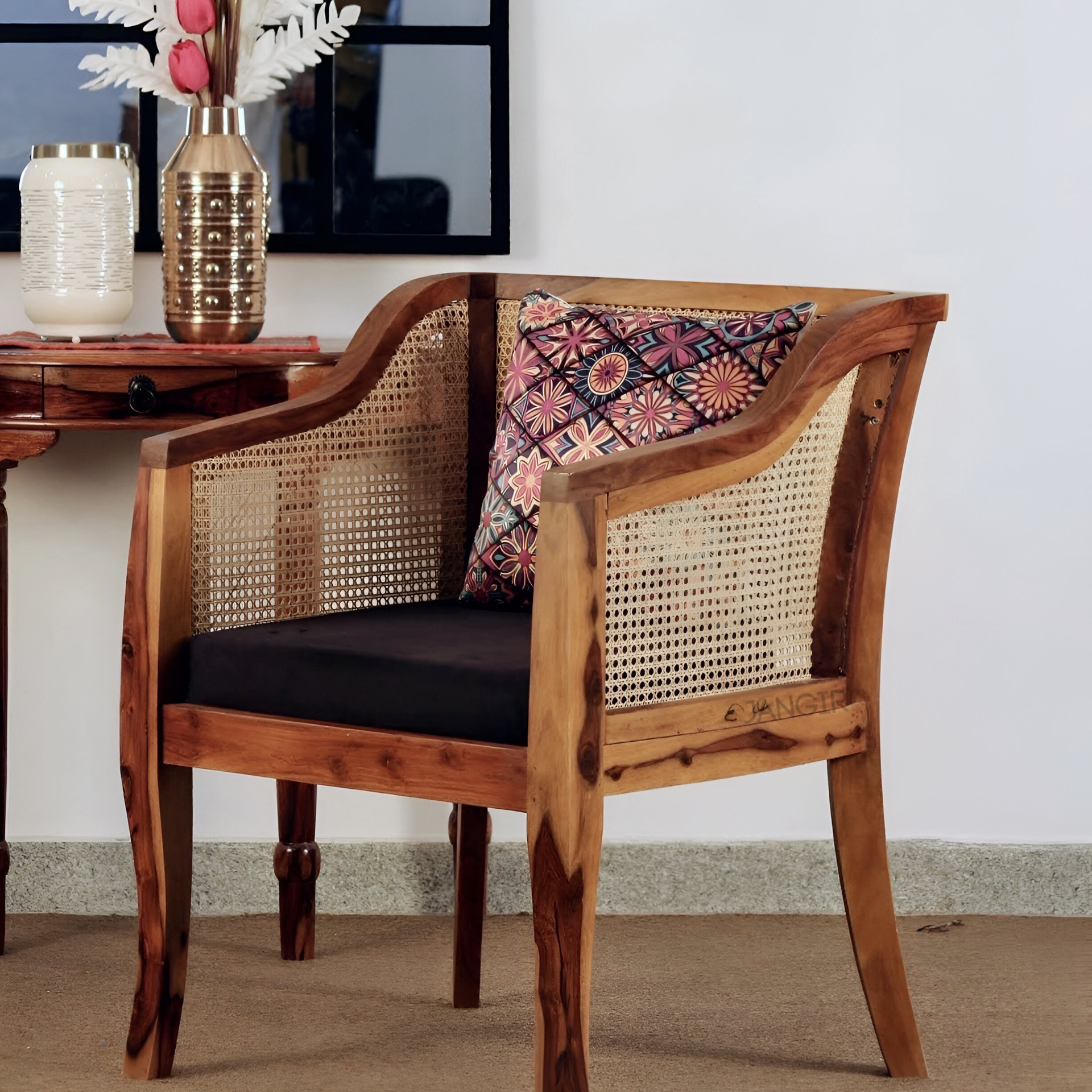 Discover the charm of natural wicker craftsmanship in our elegant cane chairs for living room, made with sheesham wood. Enjoy unmatched comfort and style for a timeless addition to your home decor!