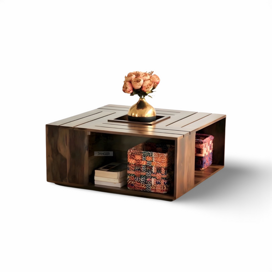 Transform your living space with our exquisite designer center tables crafted from sheesham wood,  with ample storage solutions for all your essentials. Shop the best Coffee tables in Bangalore now!