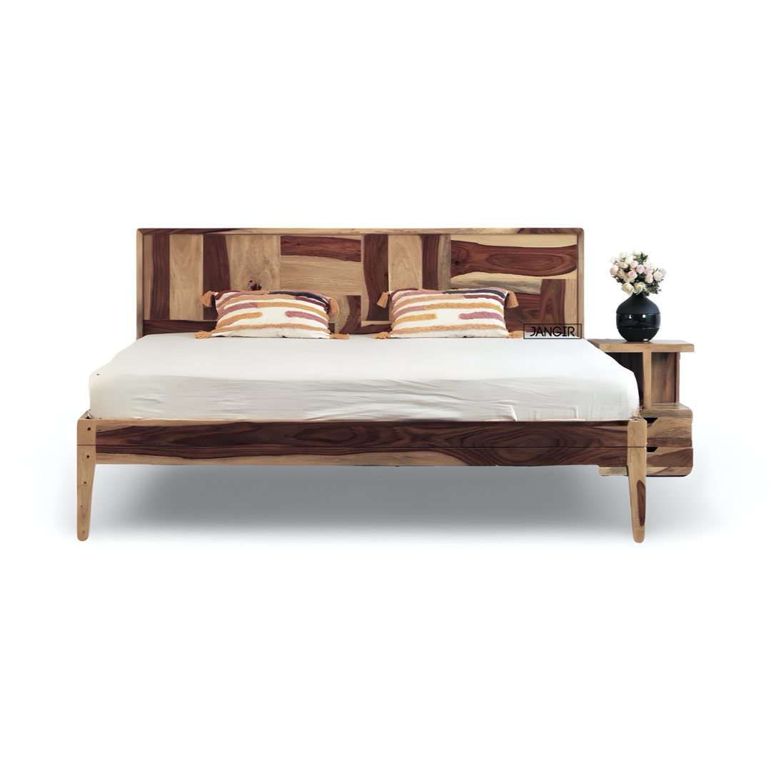 Elevate your bedroom with our modern style solid wood Beds, made with sheesham Wood. Shop King and queen size options that boast durability and timeless elegance online or near you in Bangalore today