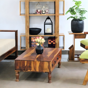 Solid Wood Coffee Table with Storage Center Table in Bangalore