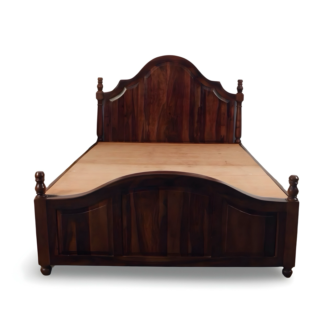 Discover the Royal Princess Sheesham Wood Bed with Storage. Buy Traditional poster bed in King or Queen size near you in Bangalore. Upgrade your bedroom now!