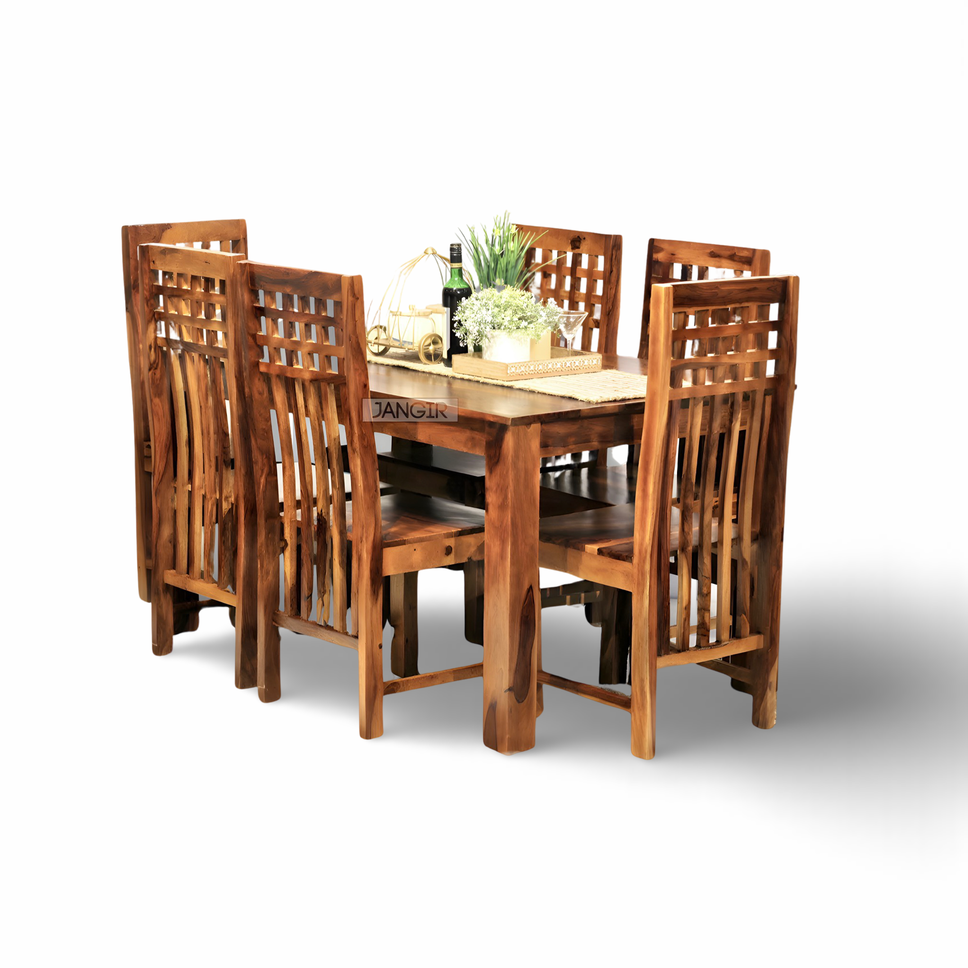 Elevate your dining experience with our Avan Solid Wood Dining Set Six Seater, made with sheesham wood. Shop our Budget friendly and durable six and four-seater dining table now!