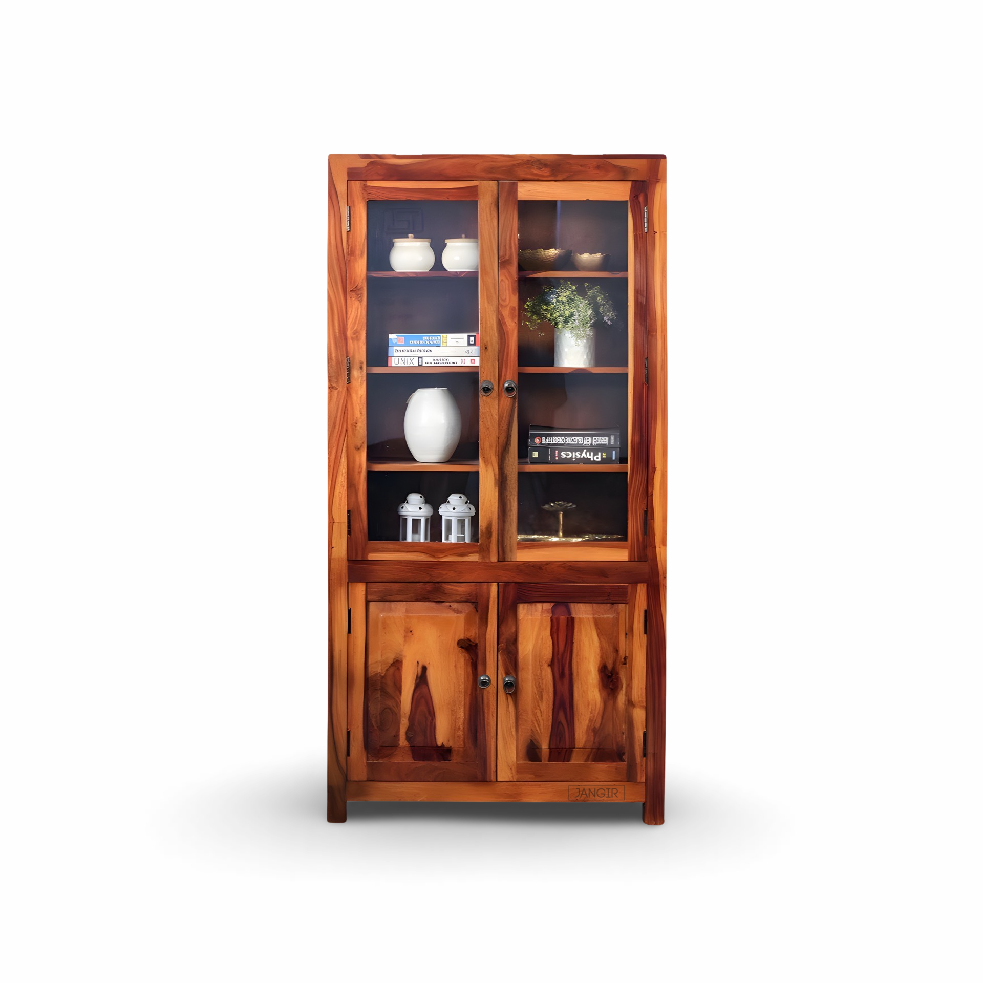 Organize your book collection effortlessly with our beautiful book rack featuring glass doors - a sturdy and stylish book rack made of premium sheesham wood, buy online or visit in-store at Bangalore!