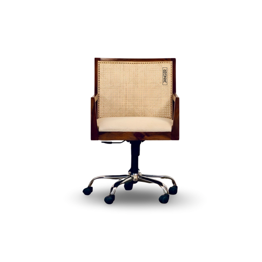 Enhance your home office or workspace with our stylish Cane Office Chair, crafted with sheesham wood and natural Cane. Designed for durability and comfort. Buy in-store or online now !