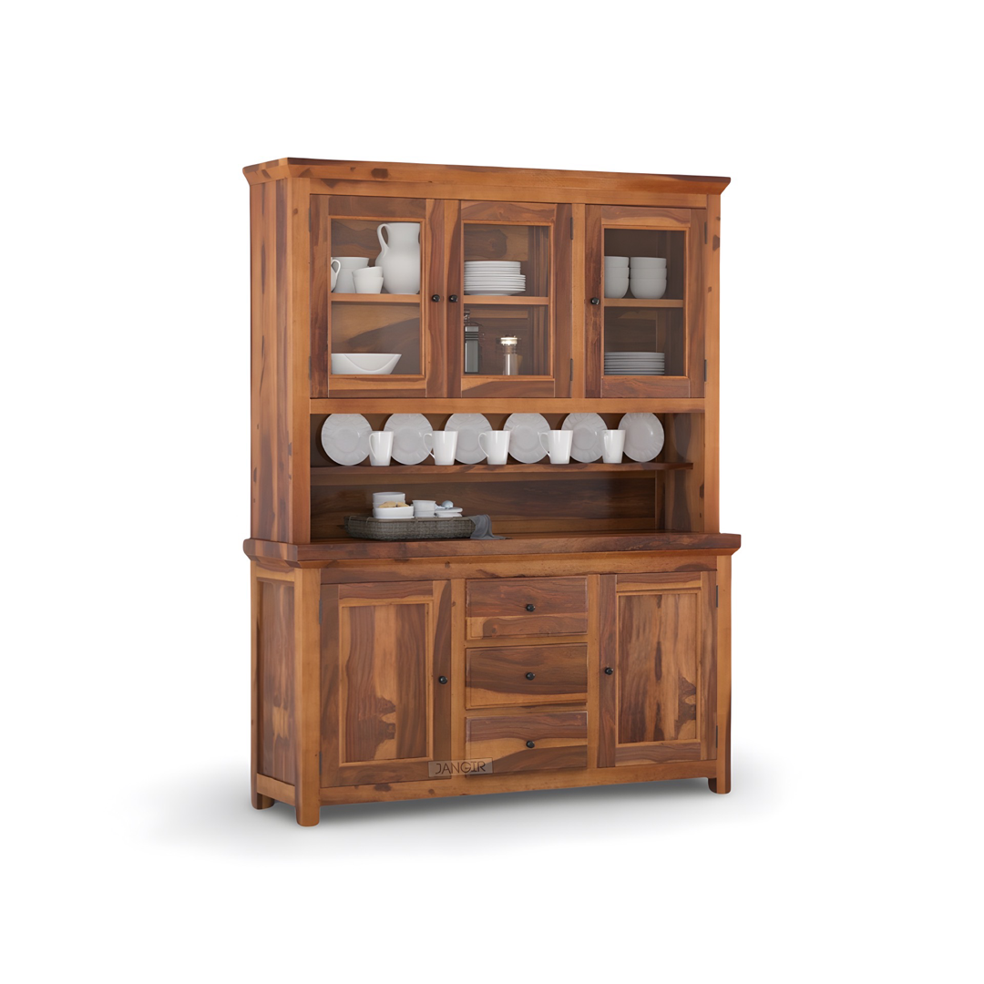 Elevate your dining room with our exquisite crockery unit made from sheesham wood.  Display you china collection, ample storage for cutlery and essentials. Transform your dining experience now.