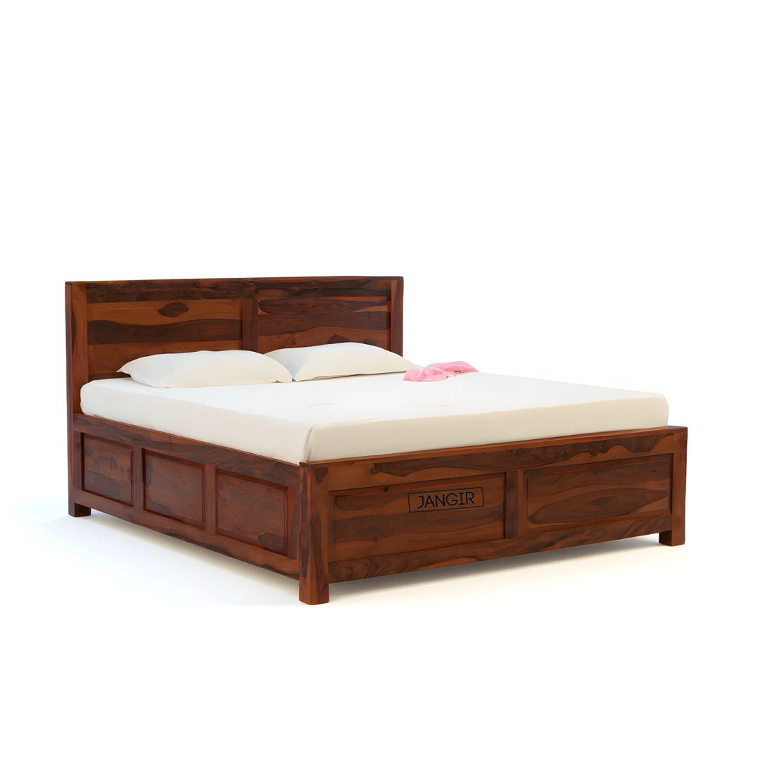 Discover the Dalla Sheesham Wood Storage Bed.  durable, elegant, available in king & queen sizes with storage. Shop now for best prices near you in Bangalore