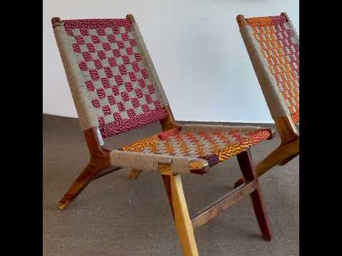 Enhance your living room or outdoor space with our sheesham wood Jute Rope Weave Solid Wood Easy Chair. Buy Wooden easy chair online or near you in Bangalore