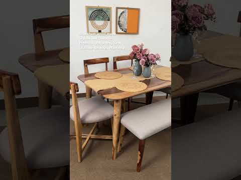 Discover our modern & stylish Rear dining table set, crafted with sheesham wood. Upgrade your dining room with our six and dining table near you in Bangalore.