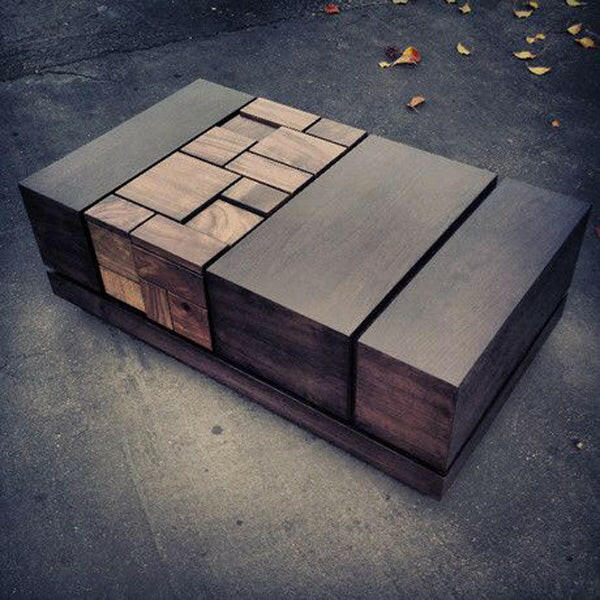 Dark coffee table.