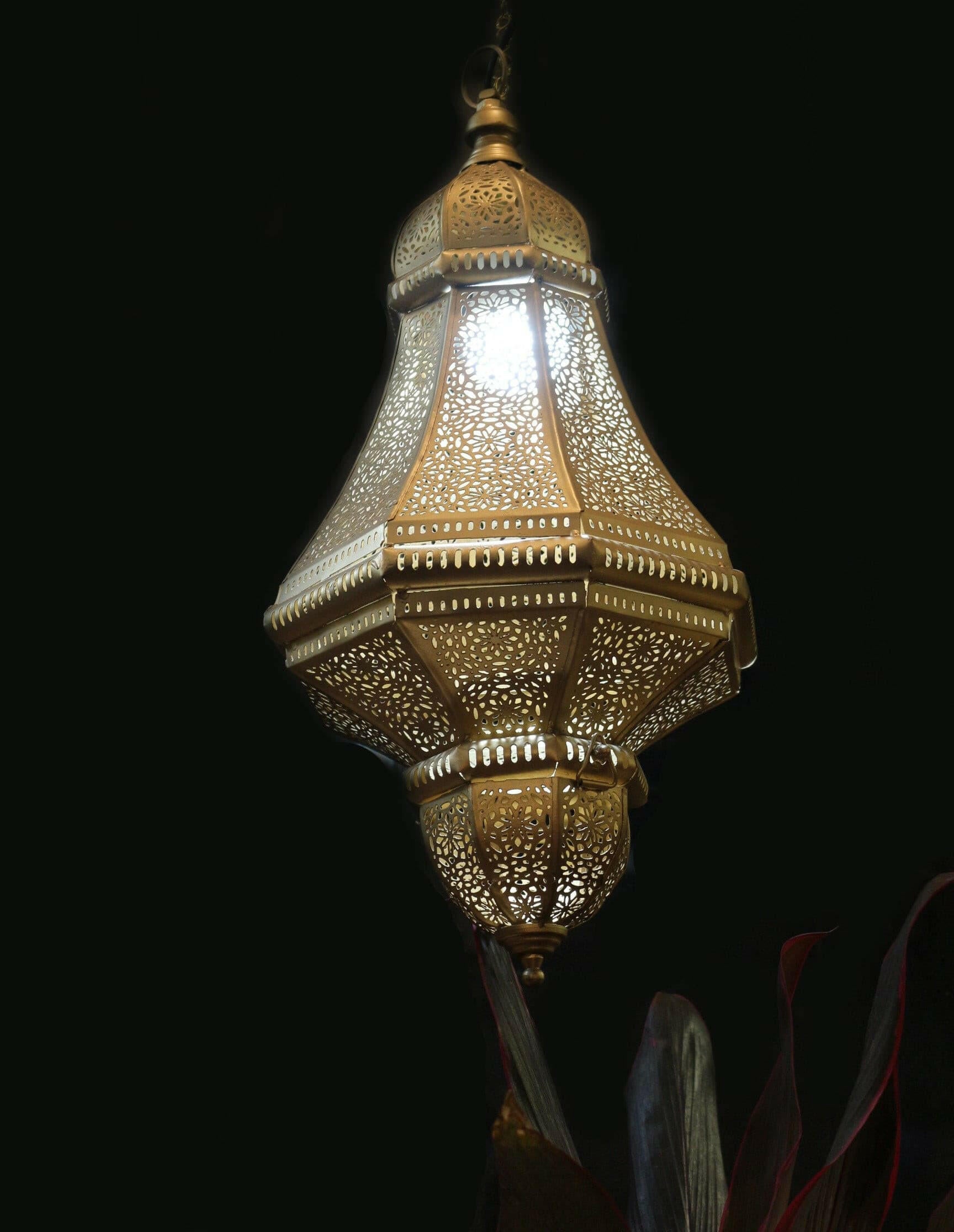 Moroccan Hanging Pendant Light (Golden).