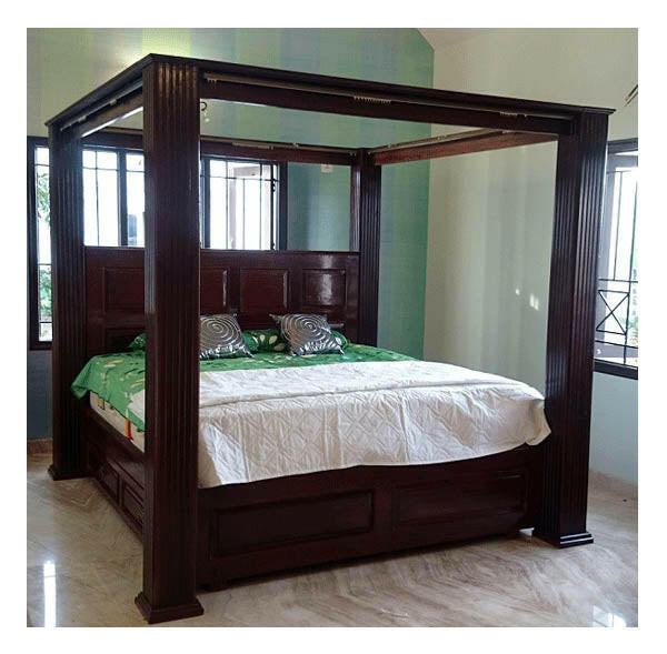 Get ready to sleep like royalty in our luxurious, designer poster bed made from premium quality sheesham wood. With its built-in storage for your hidden accessories ! Upgrade your bedroom now!
