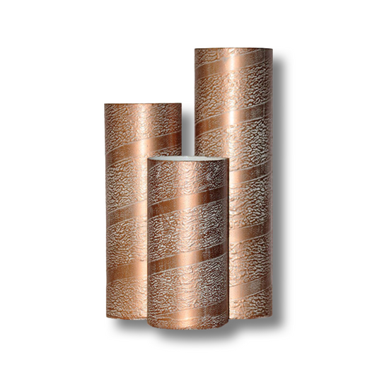 Distressed Copper cylinder vases set