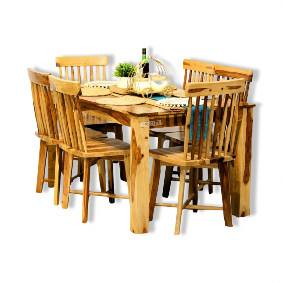 Transform Your Space with a Classic Farmhouse Style Dining Table Set Made from solid Sheesham Wood. Ideal for Both Six and Four Seaters, Add a Elegance Touch to Your Home. Shop near you in Bangalore