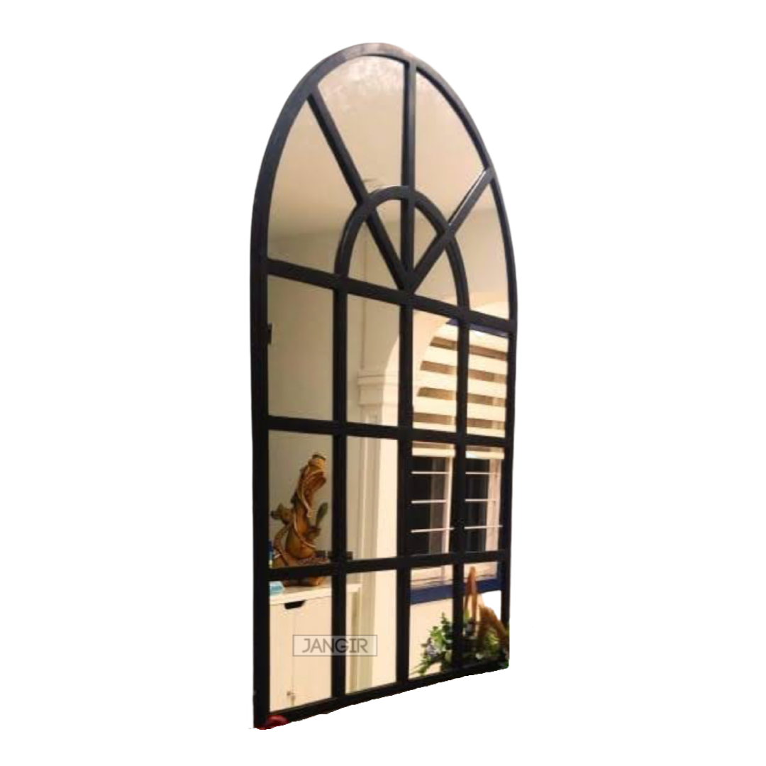 Elevate your home with our exquisite arched wall mirror reminiscent of classic window style. Add a touch of glamour and open up your space with the perfect metal accent for foyer or hallway. Shop now