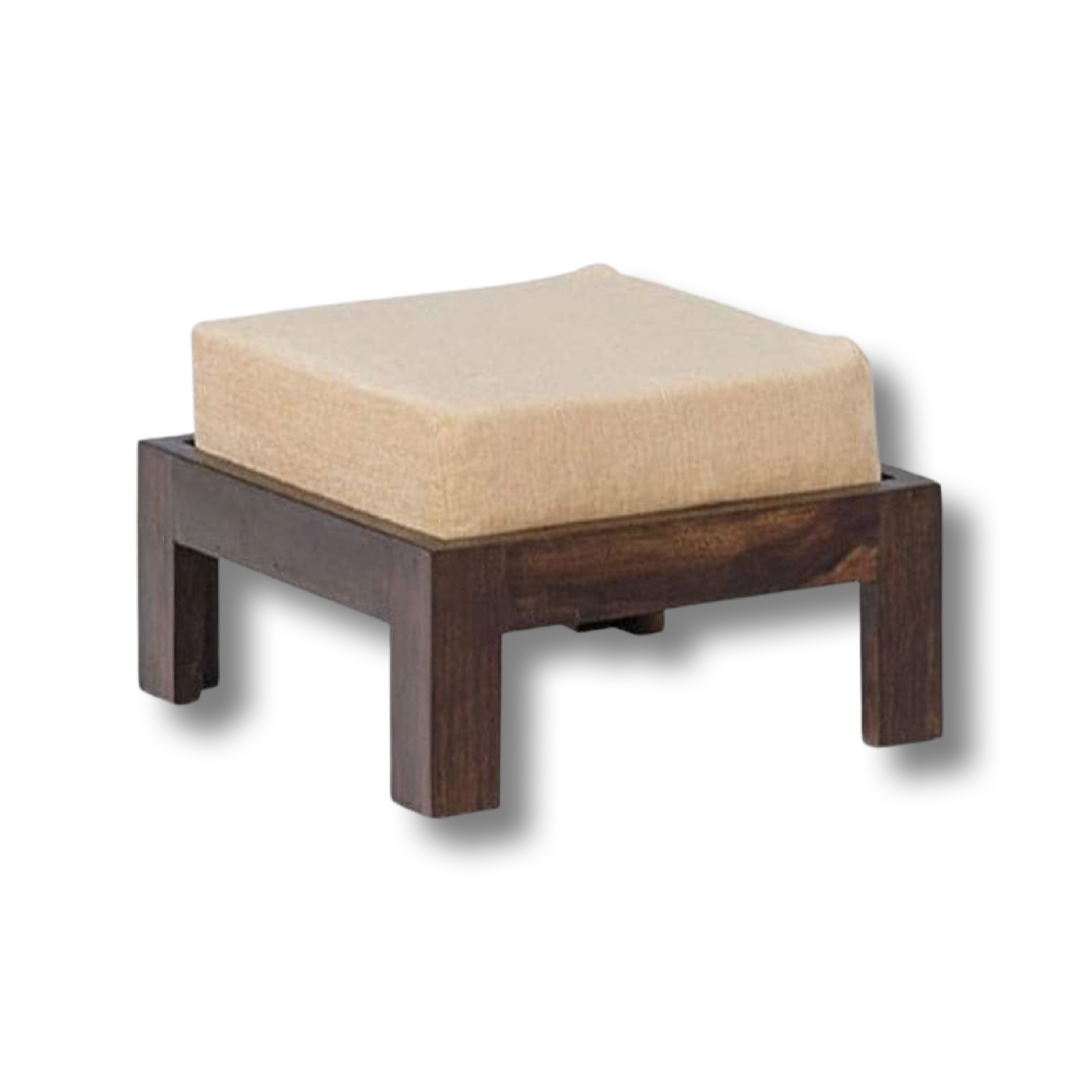 Village Solid Wood Coffee Table with stools