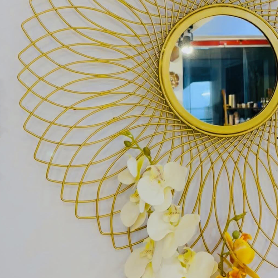 Golden wire Mirror.