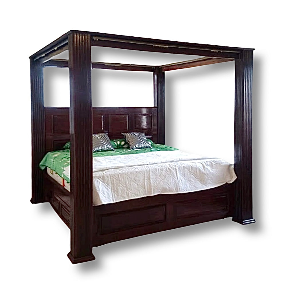 Get ready to sleep like royalty in our luxurious, designer poster bed made from premium quality sheesham wood. With its built-in storage for your hidden accessories ! Upgrade your bedroom now!