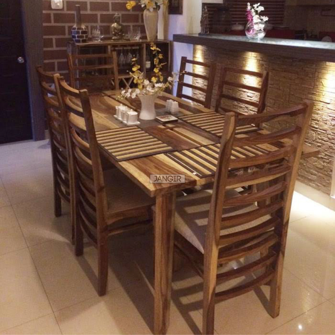 Discover the perfect blend of style in our exclusive dining table set, our six seater dining table featuring stunning joint designs. Made from sheesham wood, buy online or in-store at Bangalore today
